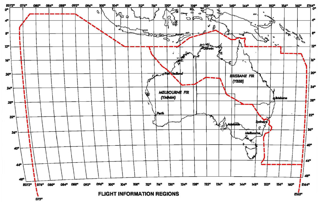 Flight Information Regions map
